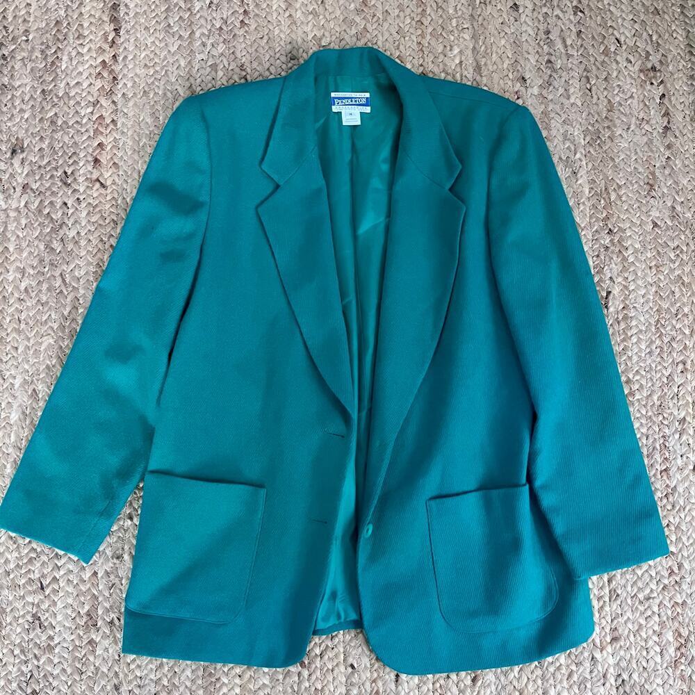 Vintage 90s Pendleton green wool blazer